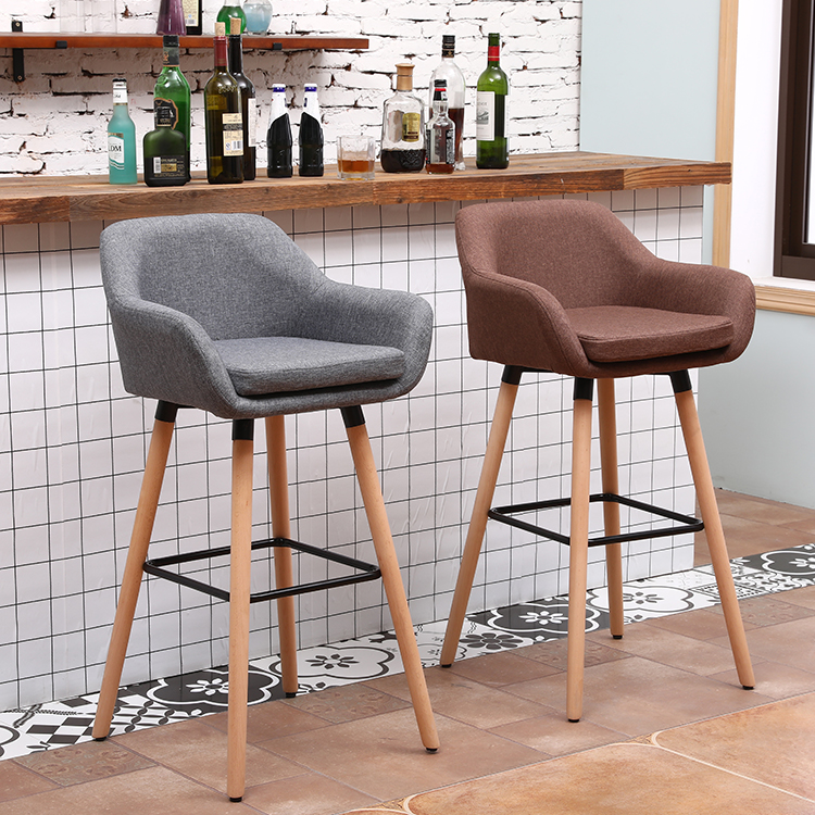 wooden leg bar chair